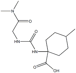 1-[({[2-(dimethylamino)-2-oxoethyl]amino}carbonyl)amino]-4-methylcyclohexanecarboxylic acid 结构式