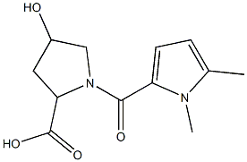 1-[(1,5-dimethyl-1H-pyrrol-2-yl)carbonyl]-4-hydroxypyrrolidine-2-carboxylic acid 结构式