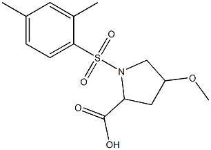 1-[(2,4-dimethylbenzene)sulfonyl]-4-methoxypyrrolidine-2-carboxylic acid 结构式