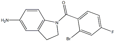 1-[(2-bromo-4-fluorophenyl)carbonyl]-2,3-dihydro-1H-indol-5-amine 结构式