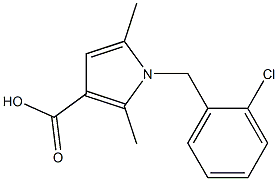 1-[(2-chlorophenyl)methyl]-2,5-dimethyl-1H-pyrrole-3-carboxylic acid 结构式