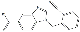 1-[(2-cyanophenyl)methyl]-1H-1,3-benzodiazole-5-carboxylic acid 结构式