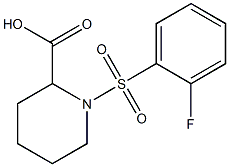 1-[(2-fluorophenyl)sulfonyl]piperidine-2-carboxylic acid 结构式