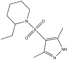 1-[(3,5-dimethyl-1H-pyrazol-4-yl)sulfonyl]-2-ethylpiperidine 结构式