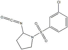 1-[(3-chlorobenzene)sulfonyl]-2-isocyanatopyrrolidine 结构式