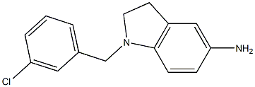 1-[(3-chlorophenyl)methyl]-2,3-dihydro-1H-indol-5-amine 结构式