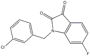 1-[(3-chlorophenyl)methyl]-6-fluoro-2,3-dihydro-1H-indole-2,3-dione 结构式