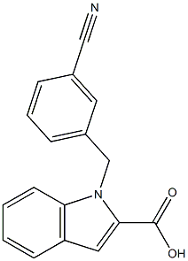 1-[(3-cyanophenyl)methyl]-1H-indole-2-carboxylic acid 结构式