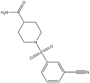 1-[(3-cyanophenyl)sulfonyl]piperidine-4-carboxamide 结构式