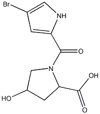 1-[(4-bromo-1H-pyrrol-2-yl)carbonyl]-4-hydroxypyrrolidine-2-carboxylic acid 结构式