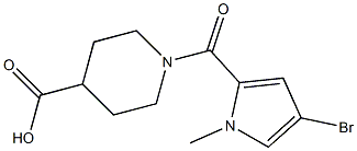 1-[(4-bromo-1-methyl-1H-pyrrol-2-yl)carbonyl]piperidine-4-carboxylic acid 结构式