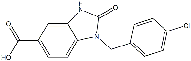 1-[(4-chlorophenyl)methyl]-2-oxo-2,3-dihydro-1H-1,3-benzodiazole-5-carboxylic acid 结构式