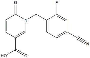 1-[(4-cyano-2-fluorophenyl)methyl]-6-oxo-1,6-dihydropyridine-3-carboxylic acid 结构式