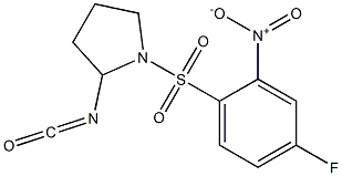 1-[(4-fluoro-2-nitrobenzene)sulfonyl]-2-isocyanatopyrrolidine 结构式