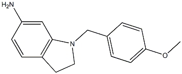 1-[(4-methoxyphenyl)methyl]-2,3-dihydro-1H-indol-6-amine 结构式
