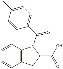 1-[(4-methylphenyl)carbonyl]-2,3-dihydro-1H-indole-2-carboxylic acid 结构式