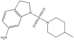 1-[(4-methylpiperidine-1-)sulfonyl]-2,3-dihydro-1H-indol-6-amine 结构式