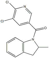 1-[(5,6-dichloropyridin-3-yl)carbonyl]-2-methyl-2,3-dihydro-1H-indole 结构式