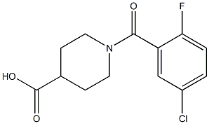1-[(5-chloro-2-fluorophenyl)carbonyl]piperidine-4-carboxylic acid 结构式