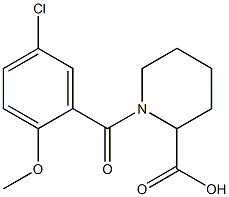 1-[(5-chloro-2-methoxyphenyl)carbonyl]piperidine-2-carboxylic acid 结构式