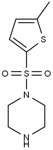 1-[(5-methylthiophene-2-)sulfonyl]piperazine 结构式