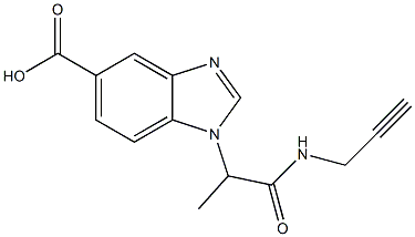 1-[1-(prop-2-yn-1-ylcarbamoyl)ethyl]-1H-1,3-benzodiazole-5-carboxylic acid 结构式