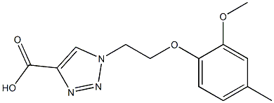 1-[2-(2-methoxy-4-methylphenoxy)ethyl]-1H-1,2,3-triazole-4-carboxylic acid 结构式