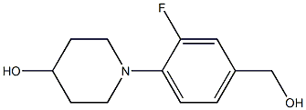1-[2-fluoro-4-(hydroxymethyl)phenyl]piperidin-4-ol 结构式