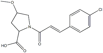 1-[3-(4-chlorophenyl)prop-2-enoyl]-4-methoxypyrrolidine-2-carboxylic acid 结构式