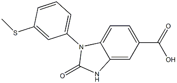 1-[3-(methylsulfanyl)phenyl]-2-oxo-2,3-dihydro-1H-1,3-benzodiazole-5-carboxylic acid 结构式