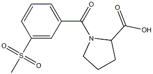1-[3-(methylsulfonyl)benzoyl]pyrrolidine-2-carboxylic acid 结构式