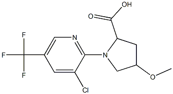 1-[3-chloro-5-(trifluoromethyl)pyridin-2-yl]-4-methoxypyrrolidine-2-carboxylic acid 结构式