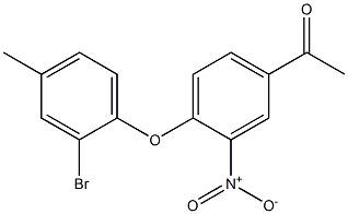 1-[4-(2-bromo-4-methylphenoxy)-3-nitrophenyl]ethan-1-one 结构式