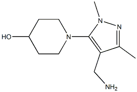 1-[4-(aminomethyl)-1,3-dimethyl-1H-pyrazol-5-yl]piperidin-4-ol 结构式