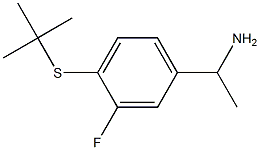 1-[4-(tert-butylsulfanyl)-3-fluorophenyl]ethan-1-amine 结构式