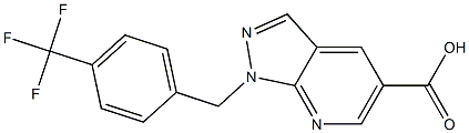 1-[4-(trifluoromethyl)benzyl]-1H-pyrazolo[3,4-b]pyridine-5-carboxylic acid 结构式