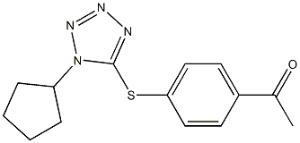 1-{4-[(1-cyclopentyl-1H-1,2,3,4-tetrazol-5-yl)sulfanyl]phenyl}ethan-1-one 结构式