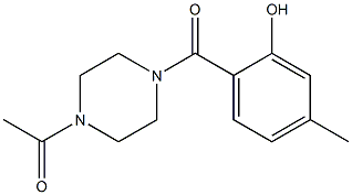 1-{4-[(2-hydroxy-4-methylphenyl)carbonyl]piperazin-1-yl}ethan-1-one 结构式