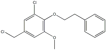 1-chloro-5-(chloromethyl)-3-methoxy-2-(2-phenylethoxy)benzene 结构式