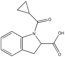 1-cyclopropanecarbonyl-2,3-dihydro-1H-indole-2-carboxylic acid 结构式