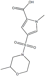 1-methyl-4-[(2-methylmorpholin-4-yl)sulfonyl]-1H-pyrrole-2-carboxylic acid 结构式