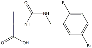 2-({[(5-bromo-2-fluorophenyl)methyl]carbamoyl}amino)-2-methylpropanoic acid 结构式