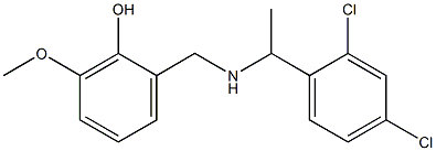 2-({[1-(2,4-dichlorophenyl)ethyl]amino}methyl)-6-methoxyphenol 结构式