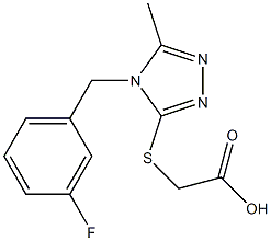 2-({4-[(3-fluorophenyl)methyl]-5-methyl-4H-1,2,4-triazol-3-yl}sulfanyl)acetic acid 结构式