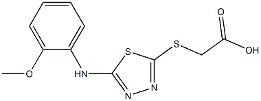 2-({5-[(2-methoxyphenyl)amino]-1,3,4-thiadiazol-2-yl}sulfanyl)acetic acid 结构式