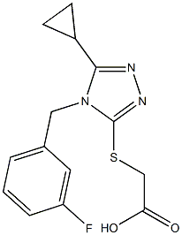 2-({5-cyclopropyl-4-[(3-fluorophenyl)methyl]-4H-1,2,4-triazol-3-yl}sulfanyl)acetic acid 结构式