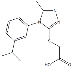 2-({5-methyl-4-[3-(propan-2-yl)phenyl]-4H-1,2,4-triazol-3-yl}sulfanyl)acetic acid 结构式