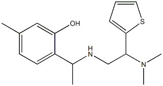 2-(1-{[2-(dimethylamino)-2-(thiophen-2-yl)ethyl]amino}ethyl)-5-methylphenol 结构式