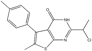 2-(1-chloroethyl)-6-methyl-5-(4-methylphenyl)-3H,4H-thieno[2,3-d]pyrimidin-4-one 结构式