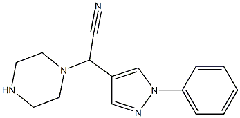 2-(1-phenyl-1H-pyrazol-4-yl)-2-(piperazin-1-yl)acetonitrile 结构式